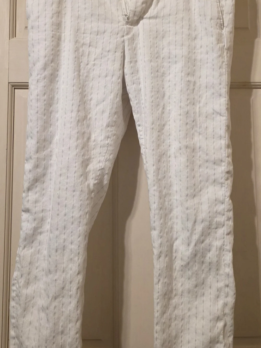 Banana Republic White Pinstripe Chinos